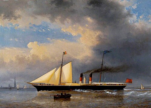 Paddle Steamer Cygnus (ship, 1854), built by James Henderson & Son, Renfrew, 1855, Egide Linnig