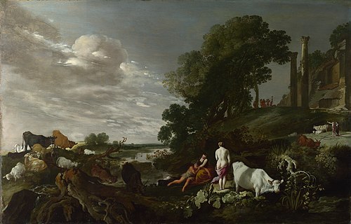 Landscape with Mythological Figures, 1628, Moses van Uyttenbroeck