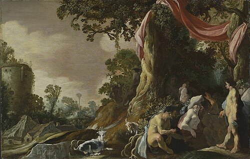 Bucolic scene (shepherd scene ?), 1618, Moses van Uyttenbroeck