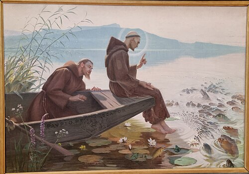 Saint François d'Assise prêchant aux poissons, 1898, Édouard Paupion