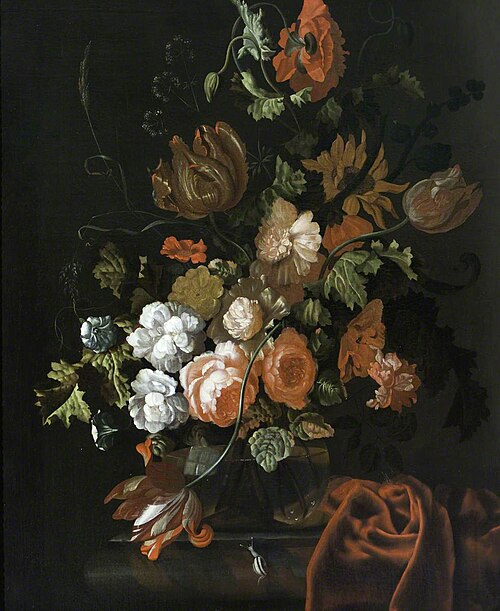 Flowers in a Glass Bowl, 1694, Ernst Stuven