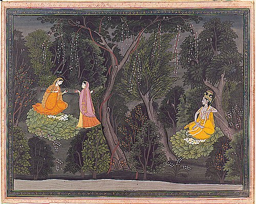 The Sakhi Speaks to Radha on Krishna's Behalf, 1820, Purkhu