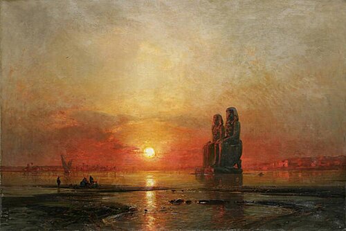 Inundation in Egypt (Colonnes de Memnon à Thèbes), 1881, Ernst Koerner